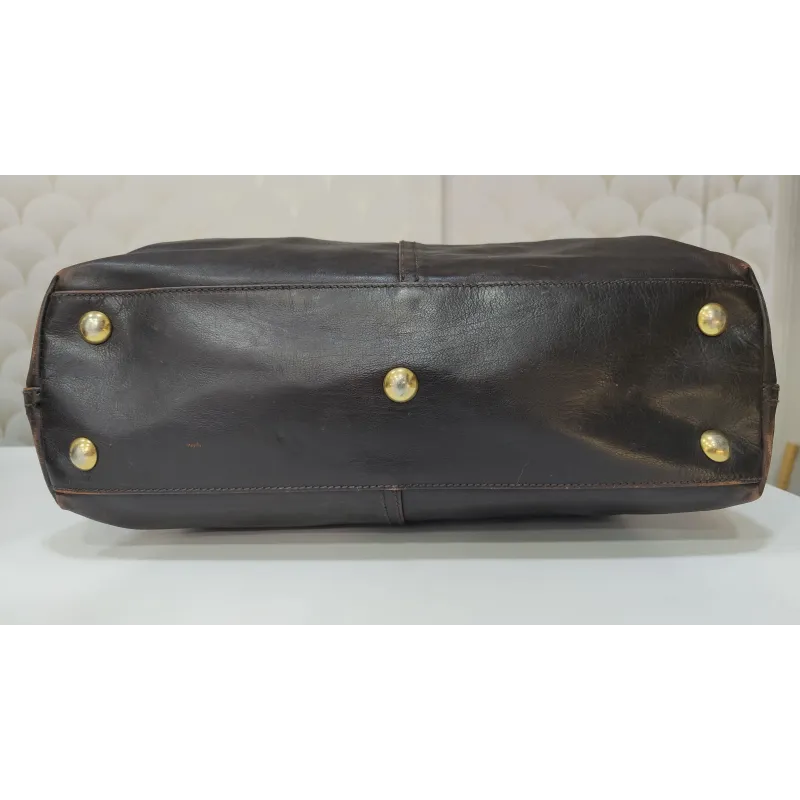 Yves Saint Laurent – Cabas en cuir brun