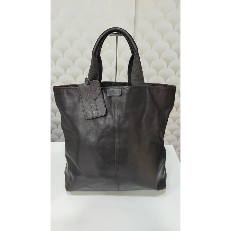 Yves Saint Laurent – Cabas en cuir brun