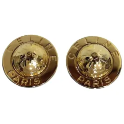 CELINE – Boucles d'Oreilles Vintage "Sphère" doré