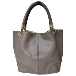 LANCEL – Sac seau en cuir grainé – Taupe
