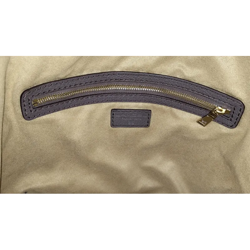 LANCEL – Sac seau en cuir grainé – Taupe
