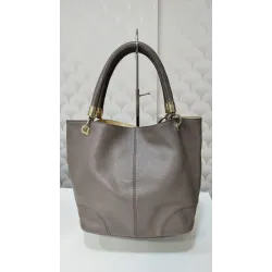 LANCEL – Sac seau en cuir grainé – Taupe