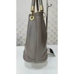 LANCEL – Sac seau en cuir grainé – Taupe