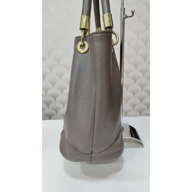LANCEL – Sac seau en cuir grainé – Taupe