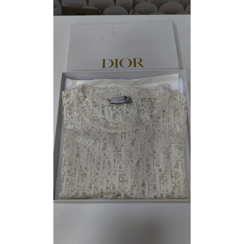 CHRISTIAN DIOR – T-shirt Monogramme Oblique Blanc