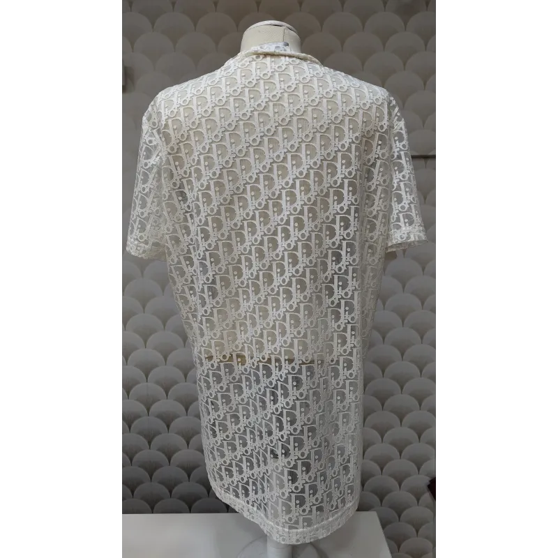 CHRISTIAN DIOR – T-shirt Monogramme Oblique Blanc