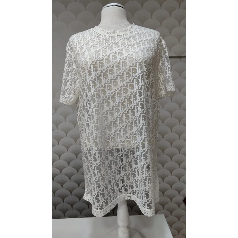 CHRISTIAN DIOR – T-shirt Monogramme Oblique Blanc