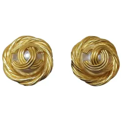 Chanel – Boucles d’oreilles vintage dorées