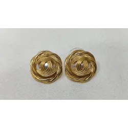 Chanel – Boucles d’oreilles vintage dorées