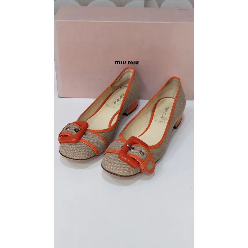 Miu Miu - Escarpins en toile 37,5