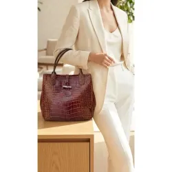 Longchamp - Sac à main en cuir Roseau