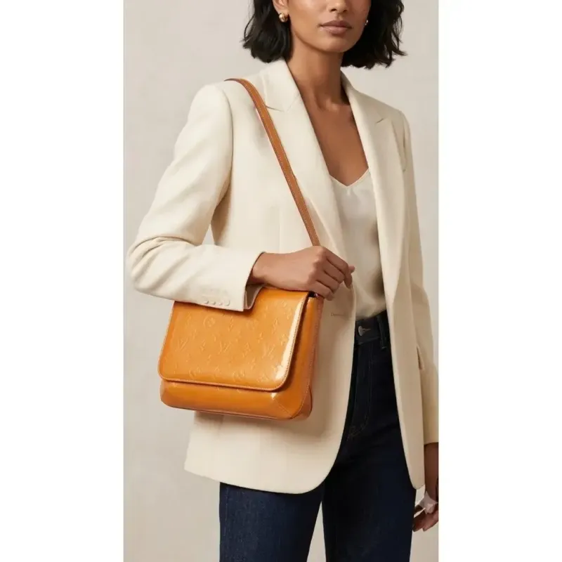 Louis Vuitton - Sac à main en cuir verni Thompson
