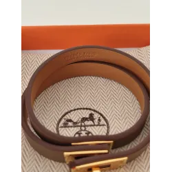 Hermès - Bracelet en cuir Kelly Double Tour