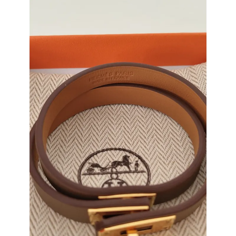Hermès - Bracelet en cuir Kelly Double Tour