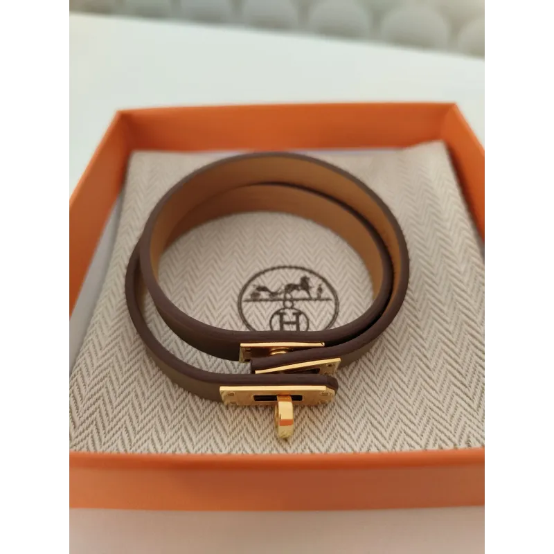 Hermès - Bracelet en cuir Kelly Double Tour