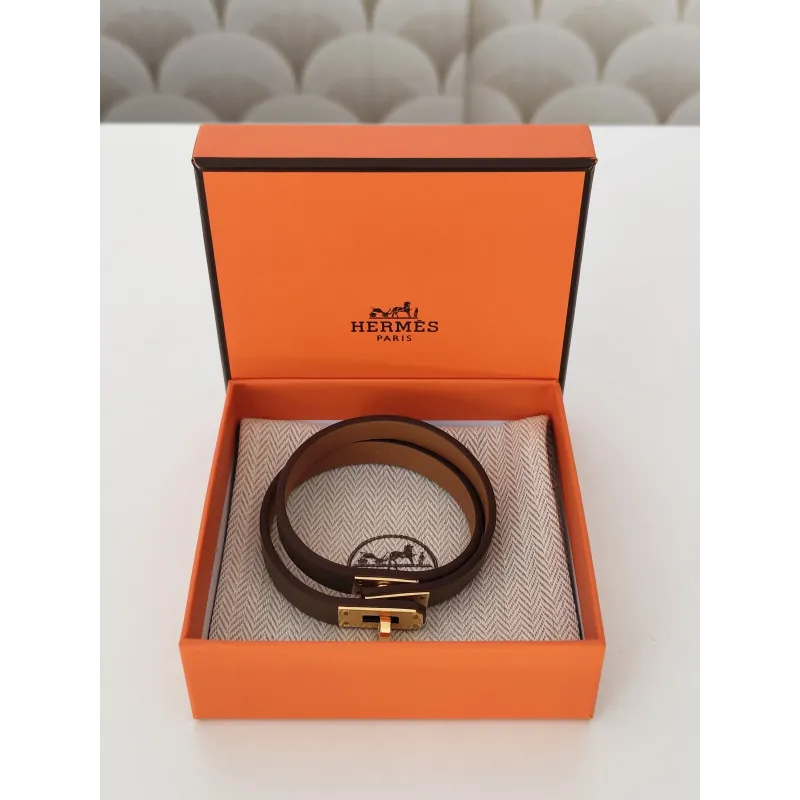 Hermès - Bracelet en cuir Kelly Double Tour