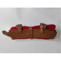 Sac cabas Burberry rouge et cuir camel