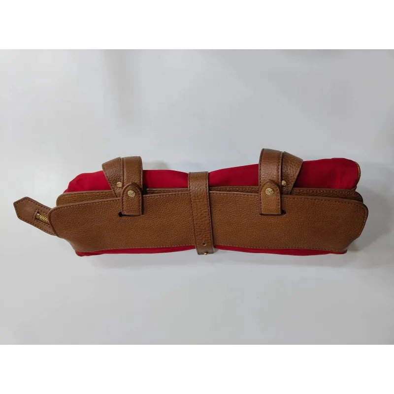 Sac cabas Burberry rouge et cuir camel