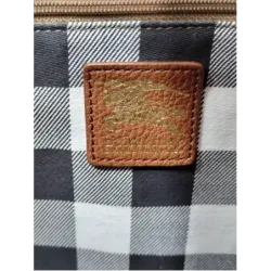 Sac cabas Burberry rouge et cuir camel