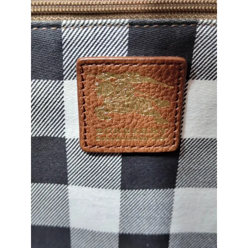 Sac cabas Burberry rouge et cuir camel