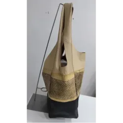 Sac à main en cuir de vache et de python