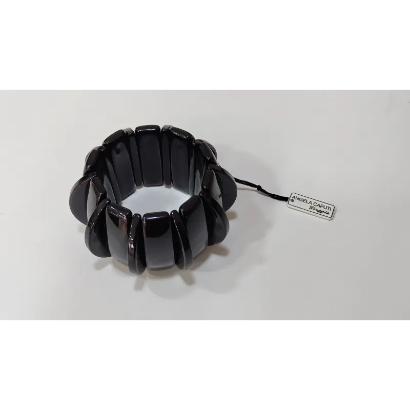 Angela Caputi – Bracelet large en résine noire