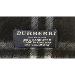 Burberry – Écharpe en cachemire à carreaux navy