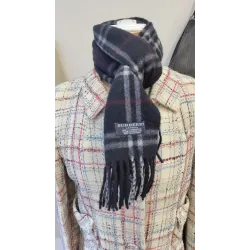 Burberry – Écharpe en cachemire à carreaux navy
