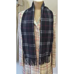 Burberry – Écharpe en cachemire à carreaux navy