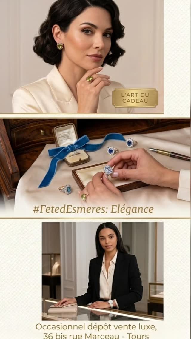 🌟SÉLECTION EXCLUSIVE FÊTE DES MÈRES 🌟

✨ L'Éclat du Péridot (Signé P. Mangeant)
Une parure printanière unique. Les boucles d'oreilles et la bague marient la fraîcheur d'un péridot vert vibrant à la chaleur de tourmalines et au feu de diamants étincelants.
💎 L'Élégance de l'Aigue-Marine (Signée P. Mangeant)
Une pièce d'exception au charme intemporel. Cette bague magistrale arbore une aigue-marine couleur azur cristalline, sublimée par un somptueux halo de diamants. Une pièce haute joaillerie iconique.
⌚ La Swatch Skin "Precious Stones"
L'alliance parfaite de l'audace et du confort. Cette montre ultra-plate de collection au bracelet blanc épuré se distingue par son cadran hypnotique pavé de diamants véritables. Le chic sportif !
🛍️ Pépites de luxe de seconde main à découvrir dès maintenant en boutique :
📍 Occasionnel dépôt vente luxe
🏢 36 bis rue Marceau – Tours
#FeteDesMeres #DepotVenteLuxe #LuxeOccasion #BijouxAnciens #JoaillerieLuxe PierreMangeant AigueMarine Peridot SwatchSkin MontreDeCollection LuxeTours ToursMaVille ShoppingTours IdeeCadeauMaman BijouxSecondeMain