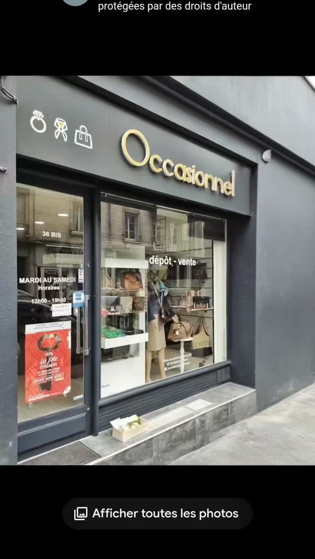 ✨ DEVENEZ DÉPOSANT CHEZ OCCASIONNEL ! ✨

Vous avez de belles pièces de luxe que vous ne portez plus ?

Donnez une seconde vie à vos pièces de luxe avec Occasionnel ! 👜✨

Et profitez de 10 à 20 % de remise sur vos achats en magasin en tant que déposant ! 🎁

Nous recherchons actuellement :

👜 Sacs Chanel, Dior, Louis Vuitton, Bottega Veneta, Burberry, Prada, Miu Miu et autres grandes marques
💎 Bijoux signés ou en or et argent
⌚ Montres de marques
🧣 Foulards Hermès et autres accessoires de luxe

📲 Envie de devenir déposant ?
Abonnez-vous à notre Instagram et écrivez simplement « DEVENIR DÉPOSANT » en commentaire. Nous vous enverrons toutes les informations et les modalités de dépôt.

🌐 Vous pouvez également consulter notre site Occasionnel Luxe pour découvrir nos articles et nos conditions de dépôt.

✨ Occasionnel — Le luxe de seconde main, à Tours. ✨

#occasionnelluxe 
#Occasionnel 
#depotluxe